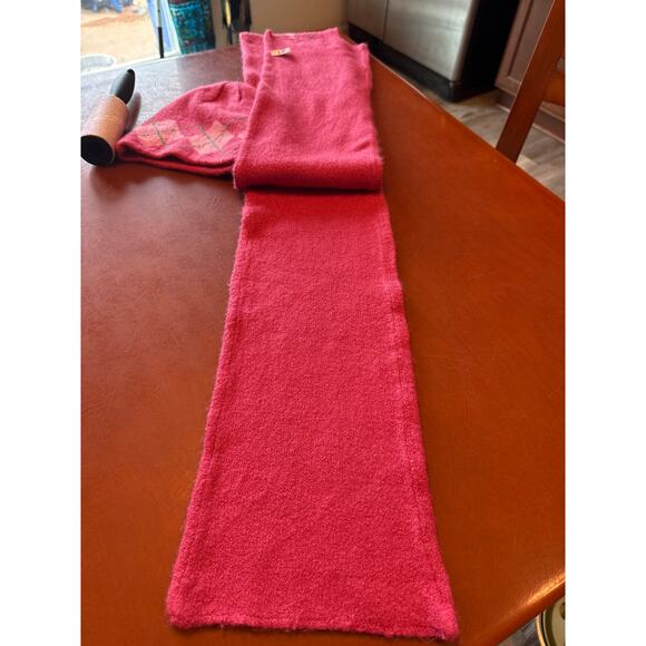 Y2K Aeropostale Pink Argyle Scarf and Matching Hat Girls Size - Picture 7 of 8